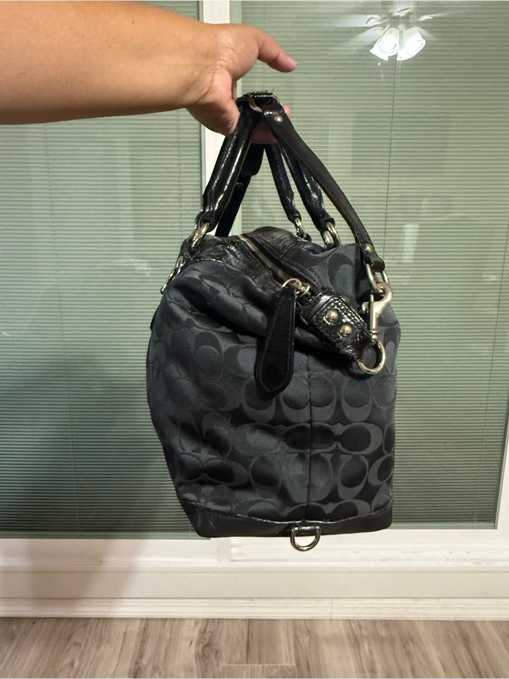 Coach Black Signature Satchel Bag